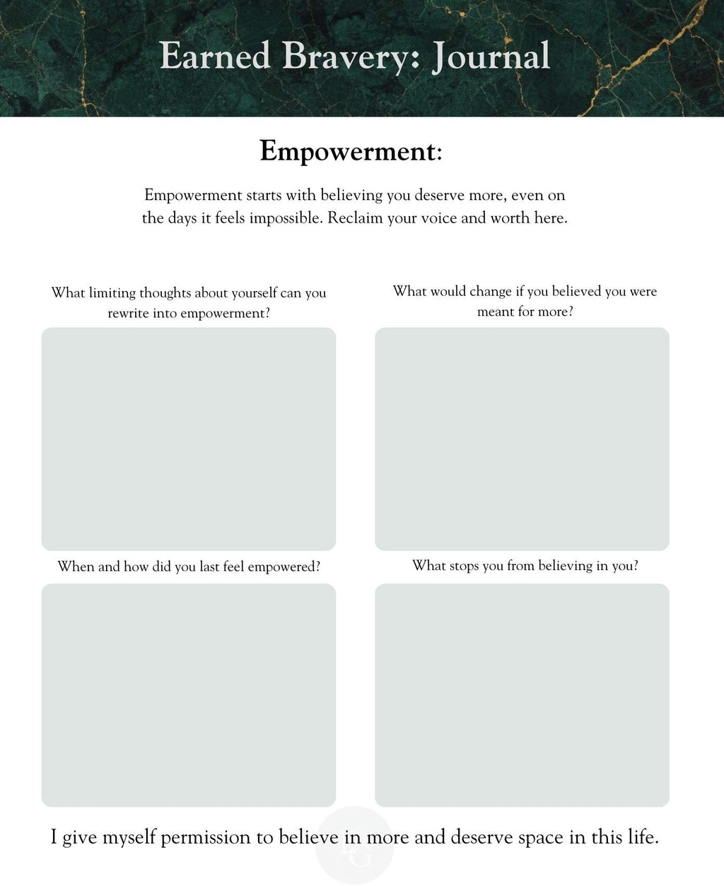 Earned Bravery: Journal