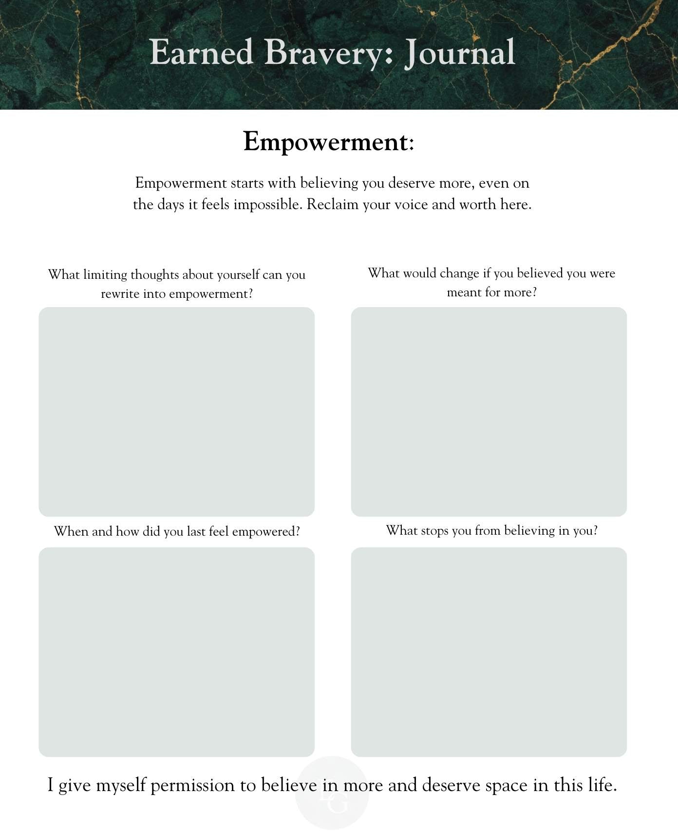 Earned Bravery: Journal